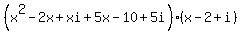 %28x%5E2-2x%2Bxi%2B5x-10%2B5i%29%28x+-2%2Bi%29
