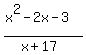 %28x%5E2-2x-3%29%2F%28x%2B17%29
