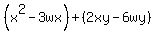 %28x%5E2-3wx%29%2B%282xy-6wy%29