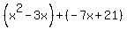 %28x%5E2-3x%29%2B%28-7x%2B21%29