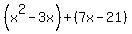 %28x%5E2-3x%29%2B%287x-21%29