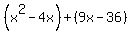 %28x%5E2-4x%29%2B%289x-36%29