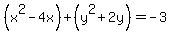 %28x%5E2-4x%29%2B%28y%5E2%2B2y%29=-3