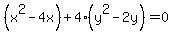 %28x%5E2-4x%29%2B4%28y%5E2-2y%29=0