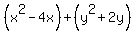 %28x%5E2-4x%29+%2B+%28y%5E2%2B2y%29