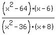 %28x%5E2-64%29%2F%28x%5E2-36%29%2A%28x-6%29%2F%28x%2B8%29