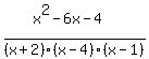 %28x%5E2-6x-4%29%2F%28x%2B2%29%28x-4%29%28x-1%29