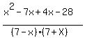 %28x%5E2-7x%2B4x-28%29%2F%28%287-x%29%287%2BX%29%29