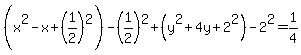 %28x%5E2-x%2B%281%2F2%29%5E2%29-%281%2F2%29%5E2%2B%28y%5E2%2B4y%2B2%5E2%29-2%5E2=1%2F4+
