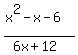 %28x%5E2-x-6%29%2F%286x%2B12%29