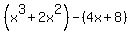 %28x%5E3%2B2x%5E2%29-%284x%2B8%29