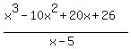 %28x%5E3-10x%5E2%2B20x%2B26%29%2F%28x-5%29
