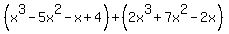 %28x%5E3-5x%5E2-x%2B4%29%2B%282x%5E3%2B7x%5E2-2x%29