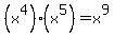 %28x%5E4%29%28x%5E5%29=x%5E9