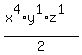%28x%5E4%2Ay%5E1%2Az%5E1%29%2F2