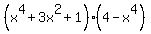%28x%5E4%2B3x%5E2%2B1%29%284-x%5E4%29