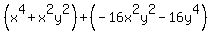 %28x%5E4%2Bx%5E2y%5E2%29%2B%28-16x%5E2y%5E2-16y%5E4%29