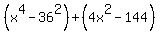 %28x%5E4-36%5E2%29%2B%284x%5E2-144%29