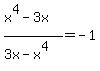 %28x%5E4-3x%29%2F%283x-x%5E4%29=-1