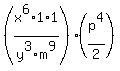%28x%5E6%2A1%2Fy%5E3%2A1%2Fm%5E9%29%2A%28p%5E4%2F2%29