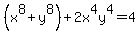 %28x%5E8%2By%5E8%29%2B2x%5E4y%5E4=4