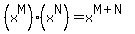 %28x%5EM%29%2A%28x%5EN%29=x%5E%28M%2BN%29