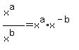 %28x%5Ea%29%2F%28x%5Eb%29+=+x%5Ea%2Ax%5E%28-b%29