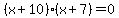 %28x+%2B+10%29%2A%28x%2B7%29=+0