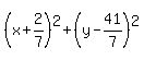 %28x+%2B+2%2F7%29%5E2+%2B+%28y+-+41%2F7%29%5E2