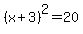 %28x+%2B+3%29%5E2+=+20