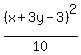 %28x+%2B+3y+-3%29%5E2%2F10