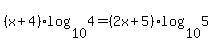 %28x+%2B+4%29%2Alog%2810%2C4%29+=+%282x+%2B+5%29%2Alog%2810%2C5%29
