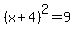 %28x+%2B+4%29%5E2+=+9