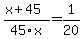 %28x+%2B+45%29%2F45x+=+1%2F20
