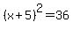 %28x+%2B+5%29%5E2+=+36