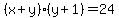 %28x+%2B+y%29%28y+%2B+1%29+=+24