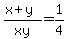 %28x+%2B+y%29%2Fxy+=+1%2F4