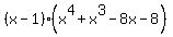 %28x+-+1%29%28x%5E4+%2B+x%5E3+-+8x+-+8%29