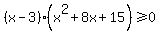 %28x+-+3%29%28x%5E2+%2B+8x+%2B+15%29+%3E=+0
