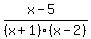 %28x+-+5%29%2F%28x%2B1%29%28x-2%29