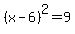 %28x+-+6%29%5E2+=+9
