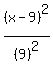 %28x+-+9%29%5E2%2F%289%29%5E2