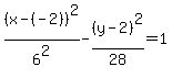 %28x-%28-2%29%29%5E2%2F6%5E2-%28y-2%29%5E2%2F28=1
