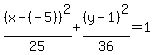%28x-%28-5%29%29%5E2%2F25%2B%28y-1%29%5E2%2F36=1