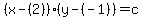 %28x-%282%29%29%28y-%28-1%29%29+=+c