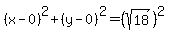 %28x-0%29%5E2%2B%28y-0%29%5E2=%28sqrt%2818%29%29%5E2