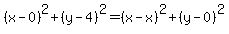 %28x-0%29%5E2%2B%28y-4%29%5E2=%28x-x%29%5E2%2B%28y-0%29%5E2