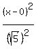%28x-0%29%5E2%2F%28sqrt%285%29%29%5E2