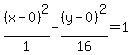 %28x-0%29%5E2%2F1-%28y-0%29%5E2%2F16=1