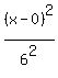 %28x-0%29%5E2%2F6%5E2